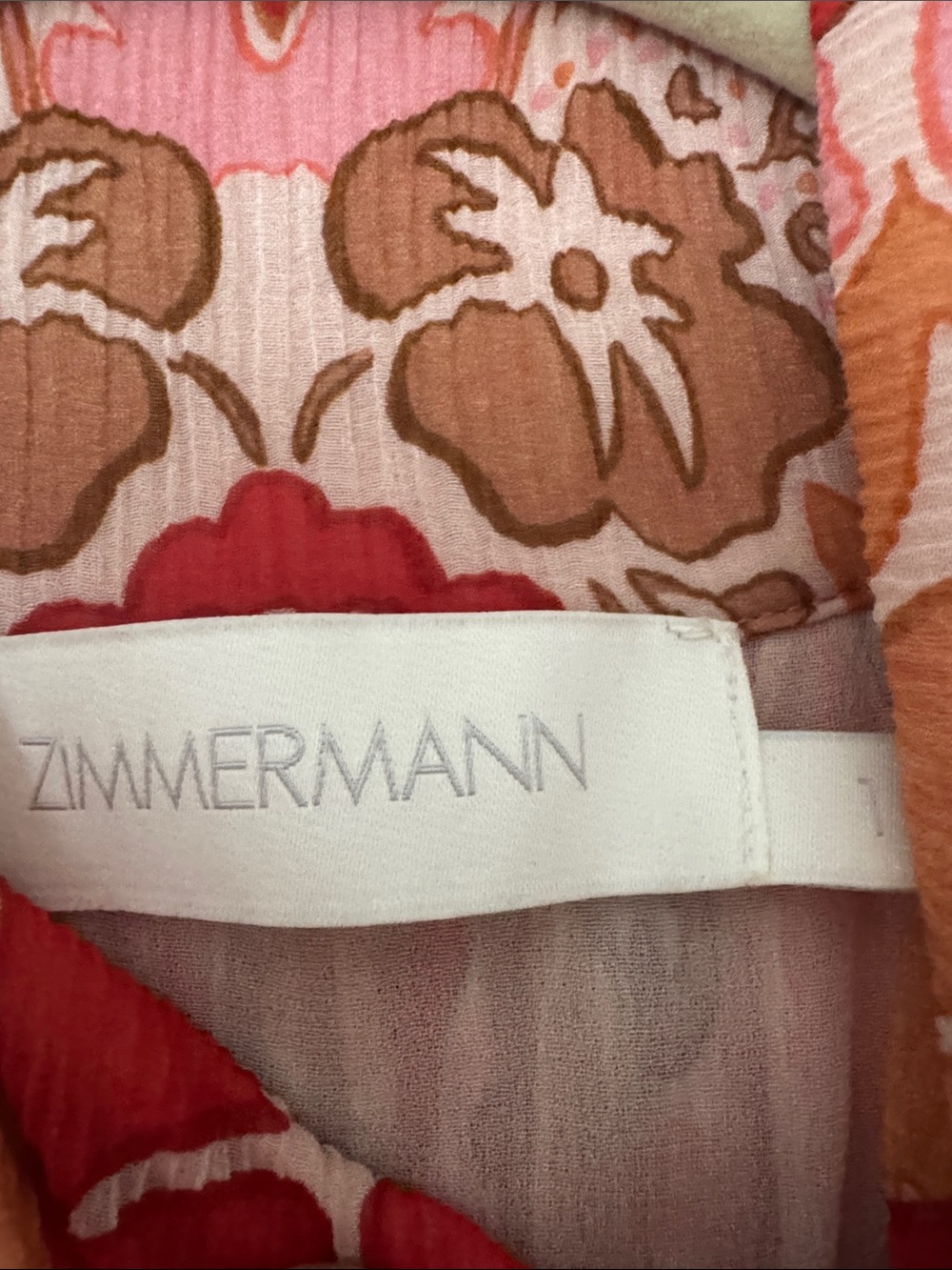 Zimmermann Pink, Coral & Brown Floral Sundress - Picture 2 of 2